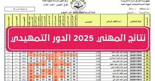 رابط نتائج التمهيدي المهني في العراق 2025 عبر epedu.gov.iq (جميع المحافظات)